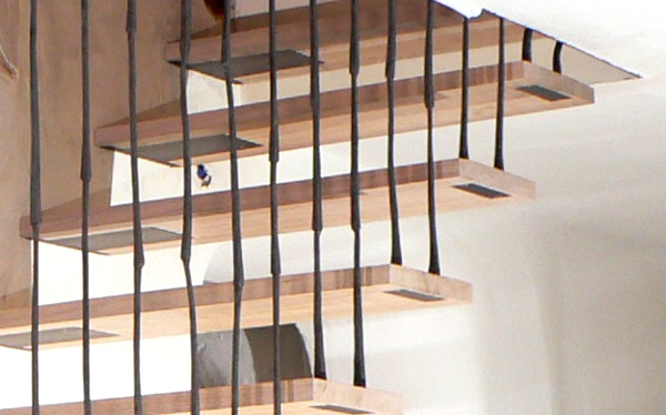 treppe mit geschmiedeten zugstangen